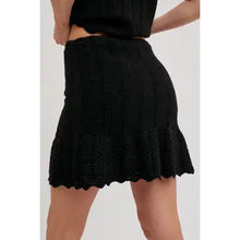Load image into Gallery viewer, 6313- Knit Sweater Drawstring Mini Skirt with Lining-BLACK
