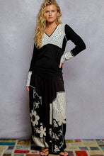 Load image into Gallery viewer, 5814- POL V Neck Lace Trim Thermal Knit Top-BLACK
