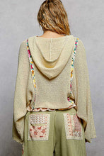 Load image into Gallery viewer, 5808- POLFull Sleeve Solid Thin Sweater Hoodie -NATURAL
