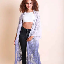 Load image into Gallery viewer, 6130- Ombre Lace Kimono Cardigan -PERIWINKLE
