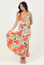 Load image into Gallery viewer, 5838-Neck Twist Front Cut Out Tiered Maxi Dress-ORANGE
