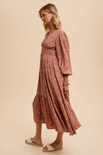 Load image into Gallery viewer, 4690-Viscose Floral Button Maxi Dress-ROSEWOOD
