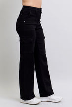 Load image into Gallery viewer, 5418-  JUDY BLUE HIGH WAIST CARGO WIDE-BLACK
