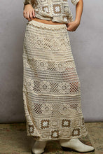 Load image into Gallery viewer, 5901- POL CROCHET MAXI SKIRT W/GRANNY SQUARE-ONE SIZE
