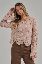 Load image into Gallery viewer, 6589- Chenille Yarn Knitted Fall Sweater -OATMEAL
