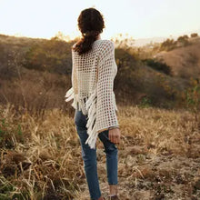 Load image into Gallery viewer, 6186- Boat Neck Fishnet Sweater with Fringe
