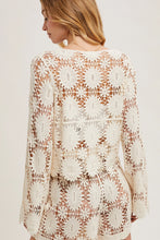 Load image into Gallery viewer, 5086-Crochet Cropped Long Sleeve Top-NATURAL
