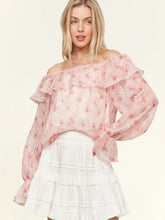 Load image into Gallery viewer, 5978-Lightweight Chiffon Off Shoulder -ROSE FLOWER
