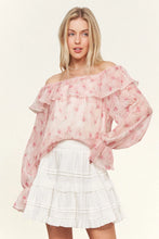 Load image into Gallery viewer, 5978-Lightweight Chiffon Off Shoulder -ROSE FLOWER
