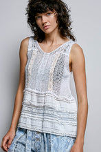 Load image into Gallery viewer, 6065- Lace Trim Ruffle Hem Sleeveless Top-WHITE
