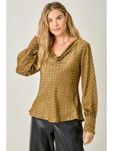 Load image into Gallery viewer, 5741-Cowl Neck Embellished Blouse-CAPPUCHINO
