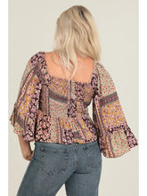 Load image into Gallery viewer, 5288-Fully Smocked Bodice Top with A Wide Sleeve

