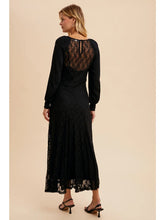 Load image into Gallery viewer, 4689-Raglan Vintage Lace Paneled Dress-BLACK
