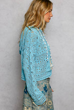 Load image into Gallery viewer, 5906-POL HOODIE CHENILLE TOP-ELECTRIC BLUE
