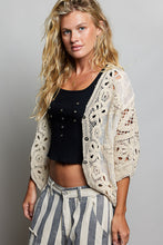 Load image into Gallery viewer, 5896- POL CROCHET CARDIGAN-ONE SIZE-NATURAL

