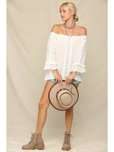 Load image into Gallery viewer, 5151-Lightweight Flowy Top with An Off Shoulder-WHITE
