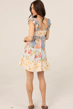 Load image into Gallery viewer, 6084- Mix Print Flutter Sleeve Tiered Short Dress
