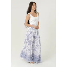 Load image into Gallery viewer, 6248-  Floral Print Wide Leg Tiered Pants-IV/BLUE

