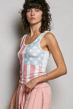 Load image into Gallery viewer, 6014- POL -American Flag Vintage Wash Ribbed Tank Top

