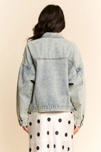 Load image into Gallery viewer, 5237-Mesh Stitching Button Down Denim Jacket
