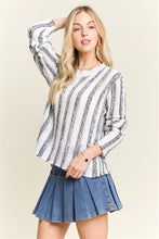 Load image into Gallery viewer, 5779-VERTICAL Textured Stripe Sweater-IVORY
