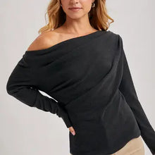 Load image into Gallery viewer, 6410- One Off Shoulder Knit Top-ASH
