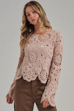 Load image into Gallery viewer, 6589- Chenille Yarn Knitted Fall Sweater -OATMEAL
