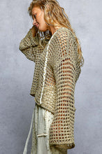 Load image into Gallery viewer, 5909- POL V NECK THIN SWEATER WITH STAR-OLIVE
