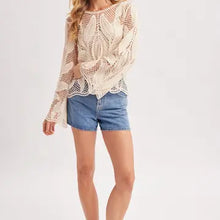 Load image into Gallery viewer, 6125- Scalloped Hem Crochet Top
