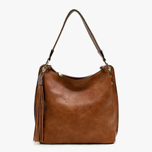 Load image into Gallery viewer, Amber Three Compartment Tassel Hobo Bag
