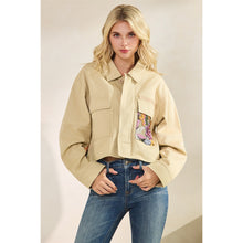 Load image into Gallery viewer, 5714-Sequins Contrast Jacket-TAN
