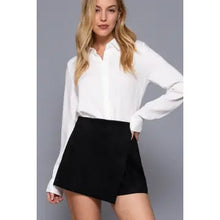 Load image into Gallery viewer, 6398- Front Wrap Faux Suede Skort-BLACK
