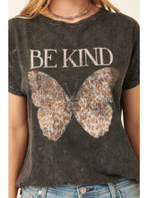 Load image into Gallery viewer, 4094-Be Kind Butterfly Mineral Washed Graphic Tee
