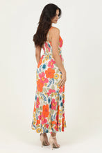 Load image into Gallery viewer, 5838-Neck Twist Front Cut Out Tiered Maxi Dress-ORANGE
