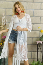 Load image into Gallery viewer, 4149-Lace Crochet Kimono-White
