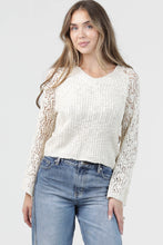 Load image into Gallery viewer, 6601- V Neck Pullover with Open Flare Sleeve-IVORY

