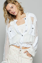 Load image into Gallery viewer, 5798- POL  Button Down Pocket Front Hoodie-WHITE
