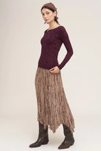 Load image into Gallery viewer, 6676-Floral Lace Boat Neck Top-RAISIN
