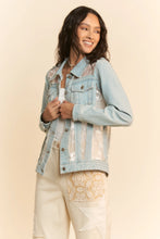 Load image into Gallery viewer, 5239-Embroidered Mesh Denim Jacket-WHITE LACE
