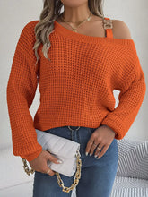 Load image into Gallery viewer, 5595-Off-Shoulder Lantern Sleeve Sweater-ORANGE
