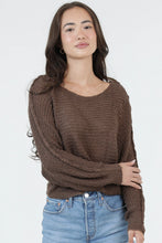 Load image into Gallery viewer, 6671-Open Knit Light Weight Pullover Sweater-BISON
