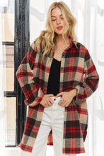 Load image into Gallery viewer, 5403-CHECK Flannel Shirt Jacket Long Sleeve-IV/RED
