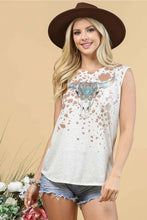 Load image into Gallery viewer, 6024-Longhorn Graphic Sleeveless Top

