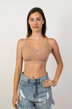 Load image into Gallery viewer, Comfy! Ultra Soft Lace Trim Ribbed Padded Seamless Bralette-ONE SIZE

