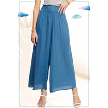 Load image into Gallery viewer, 6149- Wide Leg Elastic Waist Pants with Pockets-BLUE
