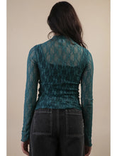 Load image into Gallery viewer, 5701-High Neck Fitted Sheer Mesh Lace Knit Top-FORREST
