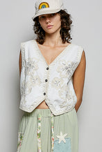 Load image into Gallery viewer, 5961- POL.V-Neck Relaxed Fit V-Shaped Hem Crochet Vest-BEIGE
