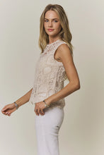 Load image into Gallery viewer, 6339- Sleeveless Crochet Lace Top-BEIGE
