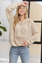 Load image into Gallery viewer, 5283-HOODIE Print Long Sleeves Sweater Top-OATMEAL

