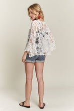 Load image into Gallery viewer, 5932-Bell Sleeve Crochet Top Blouse -WHITE
